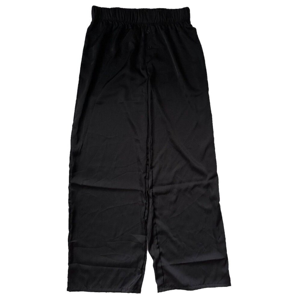 Juicy Couture Women’s Size Small Satin Bling Pajama Sleep Bottom Pants Black New - Picture 3 of 5